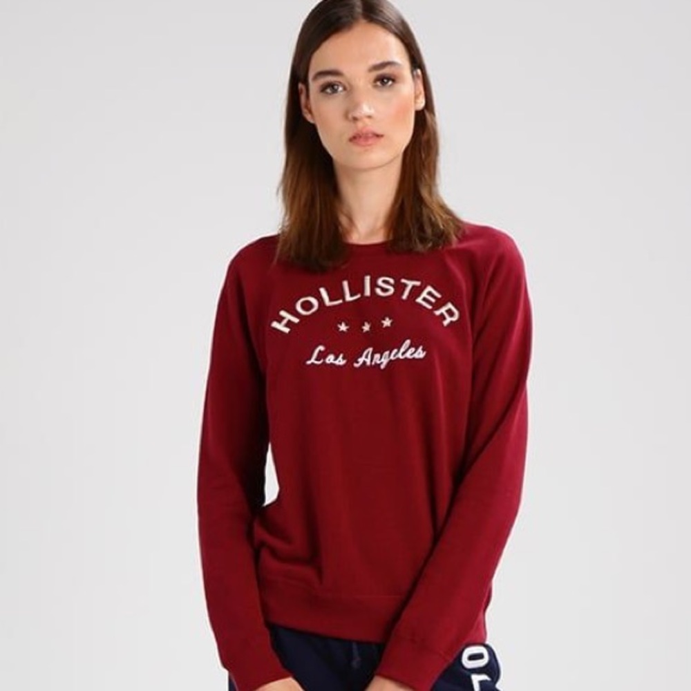Hollister Red Shine Crew Sweater